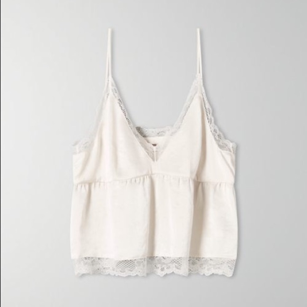 Aritzia Cropped White Tank